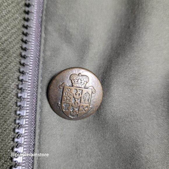 Vtg Gallery Hooded Duster Parka Jacket L Removable Hood Olive Classic 90's - Picture 3 of 16